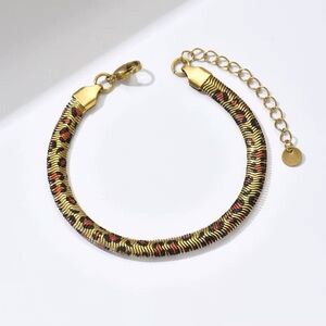 Elegant Gold and Black Braided Bracelet